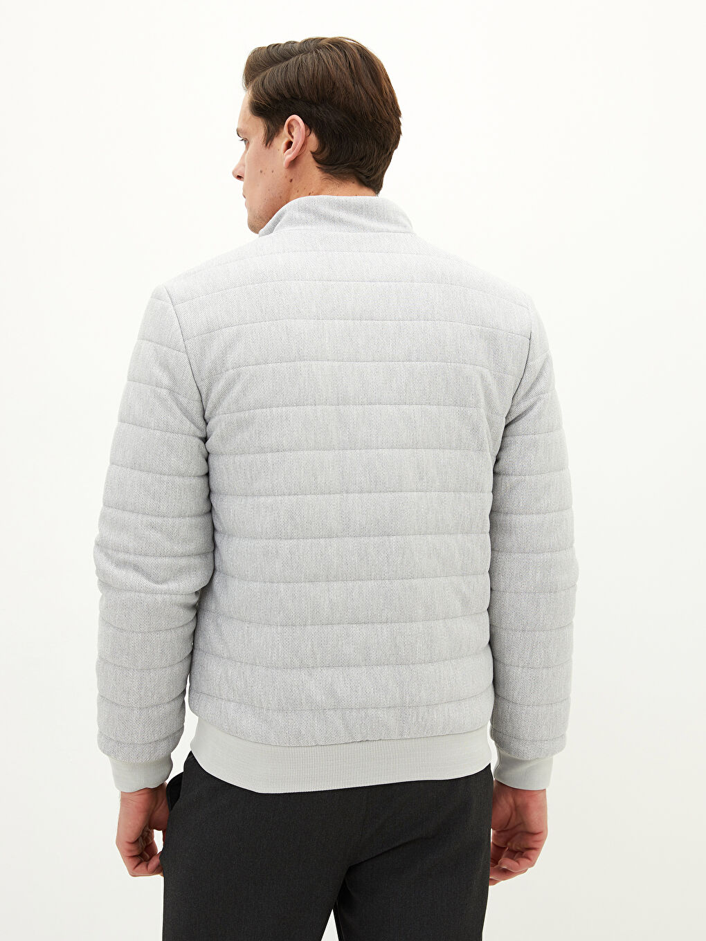 LCW Vision Gri Slim Fit Dik Yaka Erkek Mont - 4