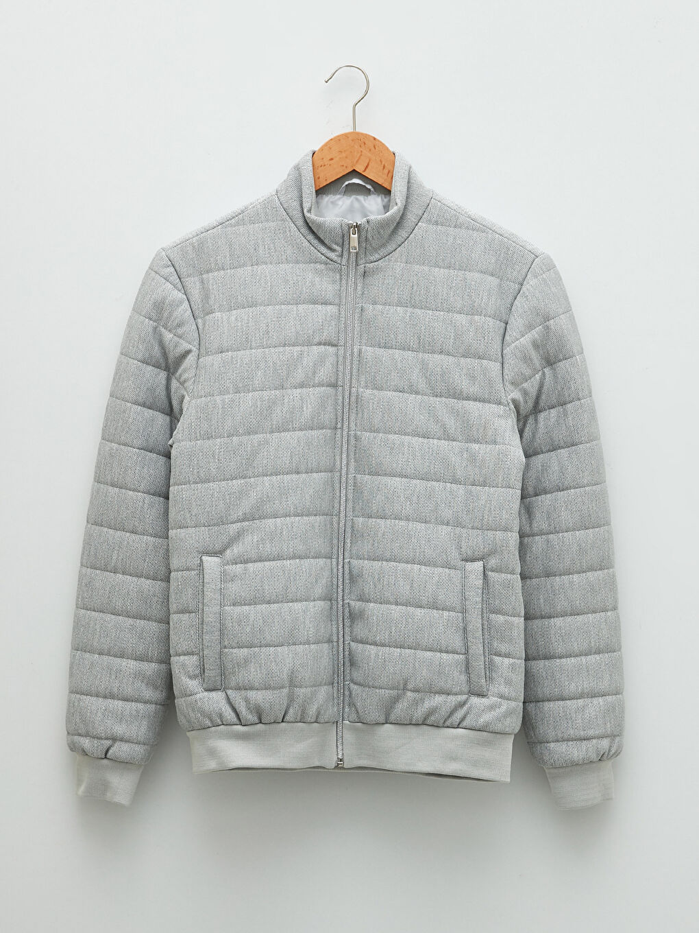 LCW Vision Gri Slim Fit Dik Yaka Erkek Mont - 5