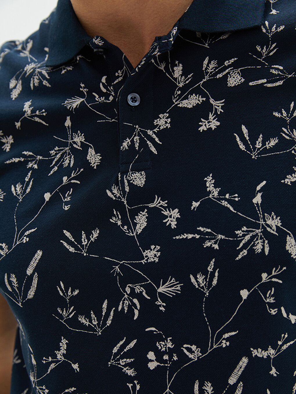 Tricou Polo Guler Mânecă Scurtă Cu Model Pique Pentru Bărbați-3
