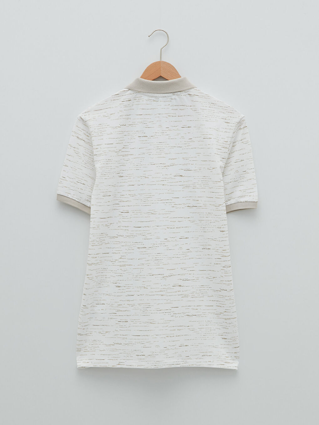 تي شورت رجالي بكم قصير وبكول بولو منقوش قماش بيكة-6