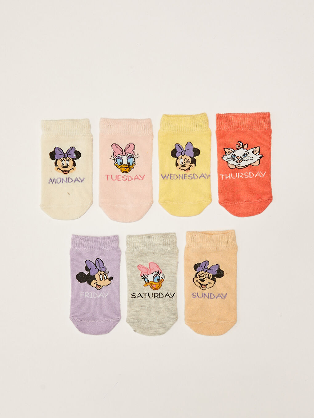 Minnie Mouse Printed Baby Girl Booties Socks 7 Pack-1
