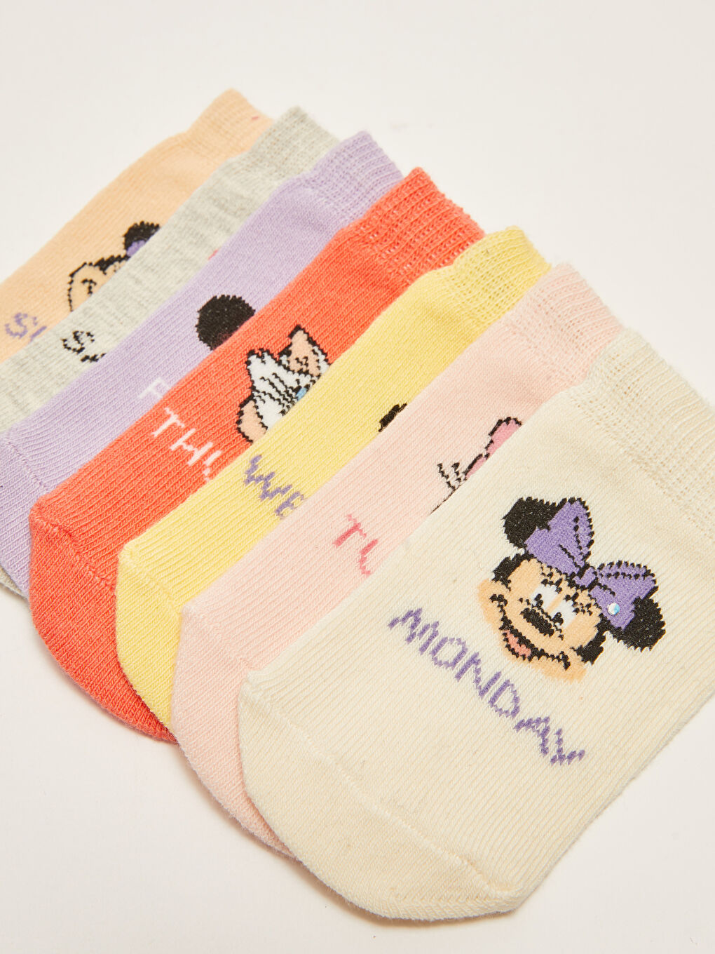 Minnie Mouse Printed Baby Girl Booties Socks 7 Pack-2
