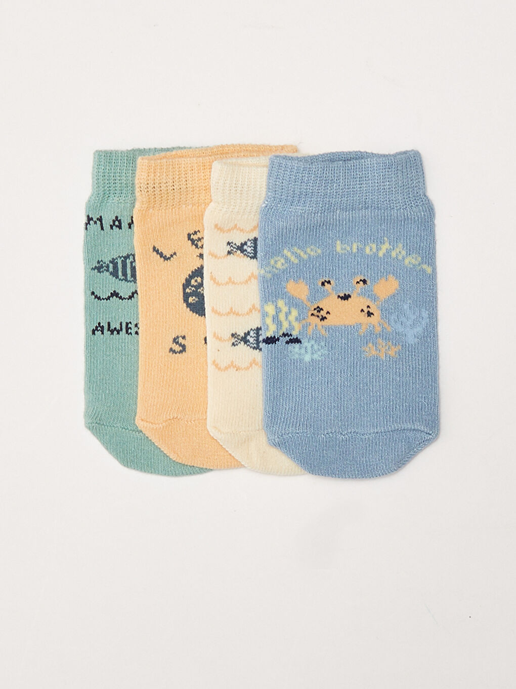 Printed Unisex Baby Booties Socks 4 Pack