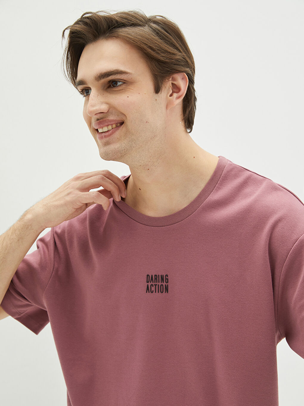 XSIDE Crew Neck Short Sleeve Printed Combed Cotton Men's T-shirt -S23851Z8-SCA