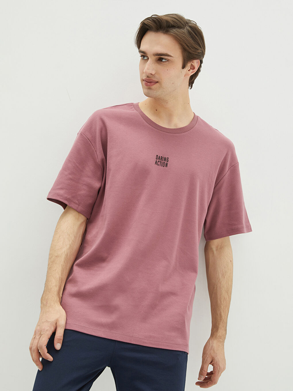 XSIDE Crew Neck Short Sleeve Printed Combed Cotton Men's T-shirt -S23851Z8-SCA