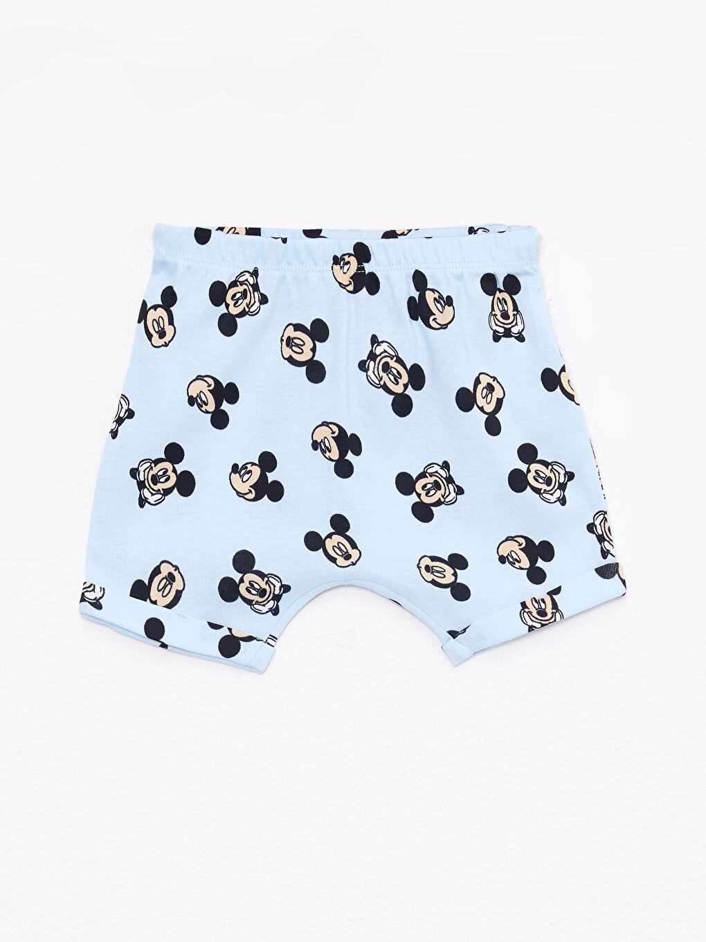 дөңгелек жағалы қысқа жең мики маус принтті ұл балаға арналған 3 бөліктен тұратын жинақ-2