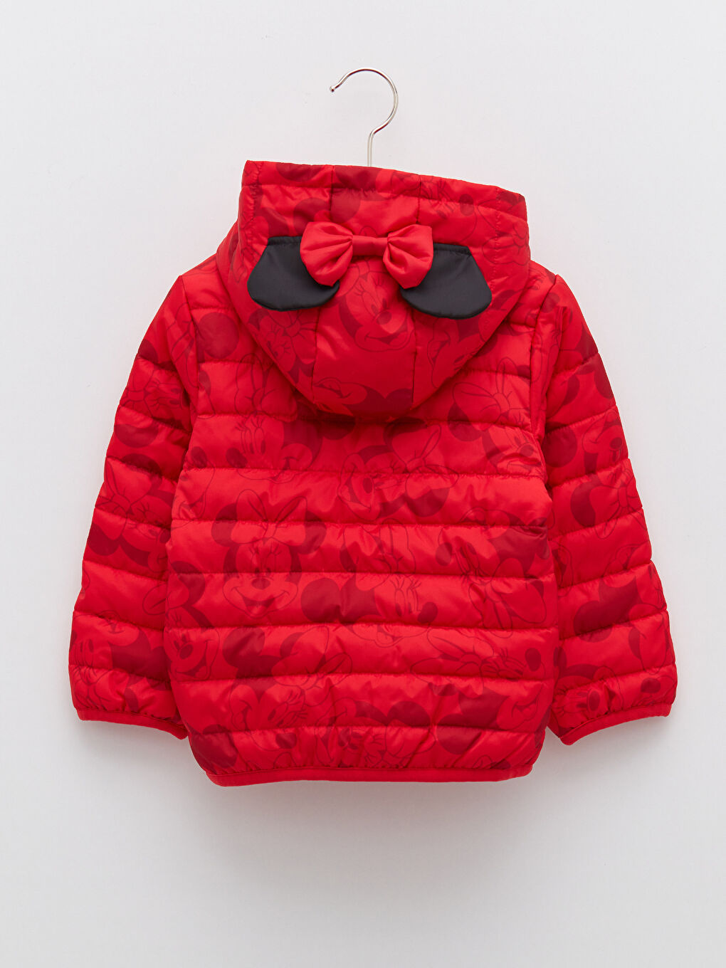 Hooded Long Sleeve Minnie Mouse Printed Zippered Baby Girl Coat-1