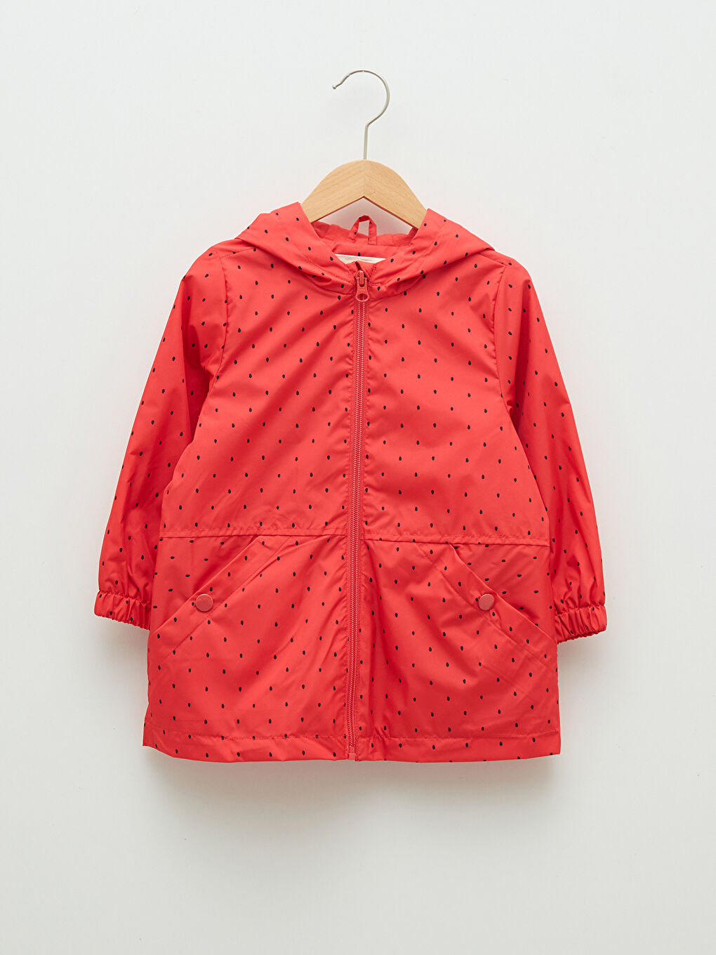 Hooded Long Sleeve Printed Baby Girls' Raincoat