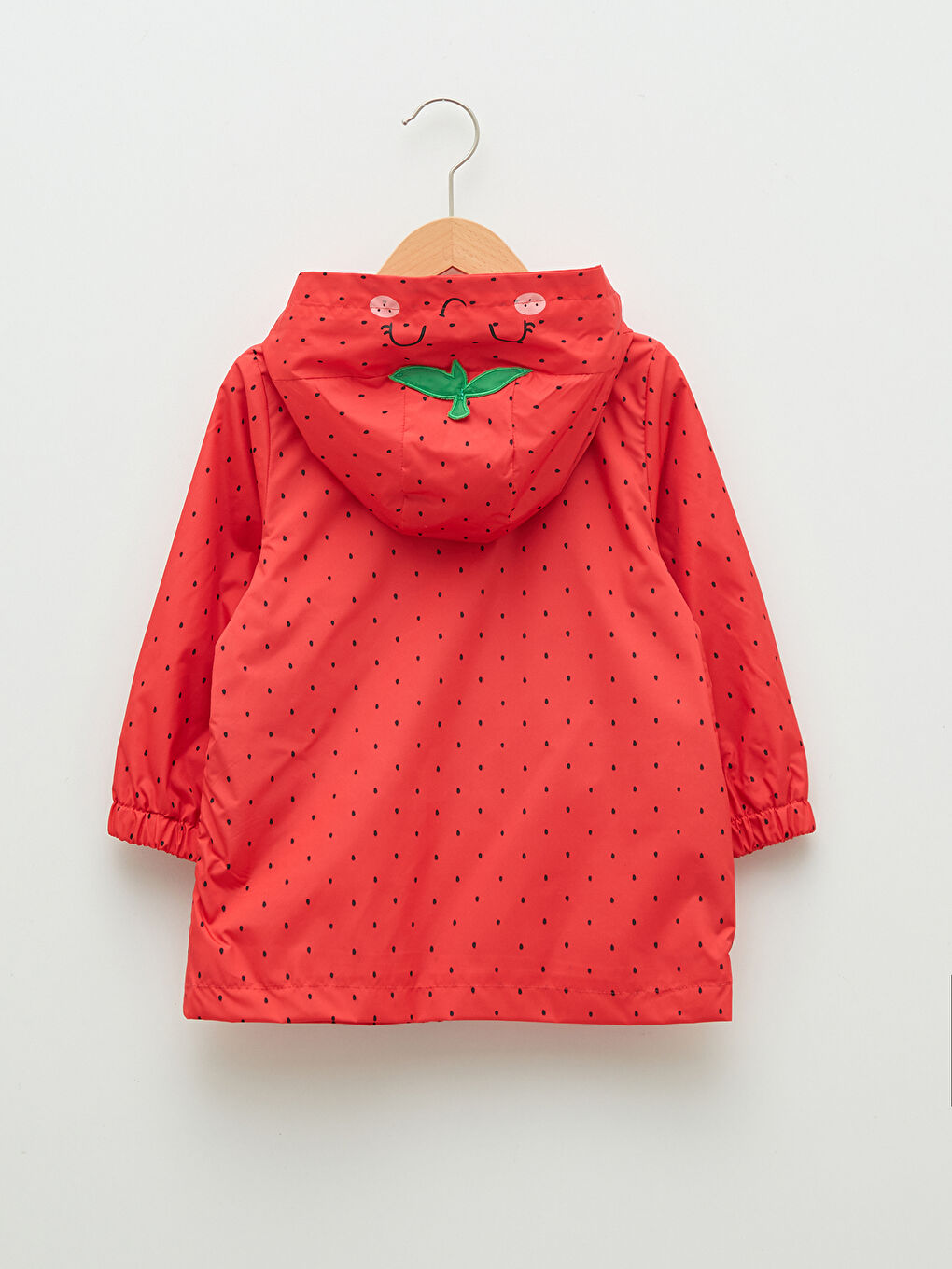 Hooded Long Sleeve Printed Baby Girls' Raincoat-1