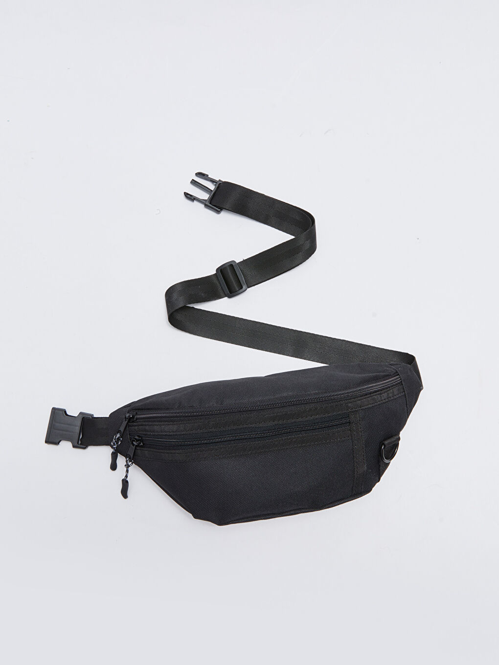 Siyah Düz Erkek Bel Çantası-1