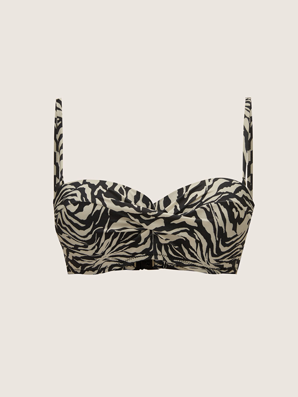 Haut de bikini en tissu raschel imprimé non rembourré