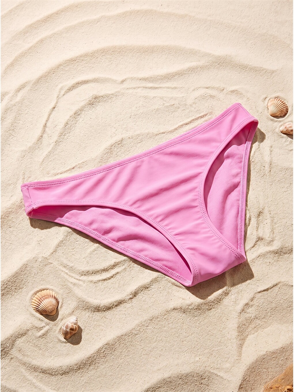 Pembe Düz Raşel Kumaş Kadın Bikini Alt