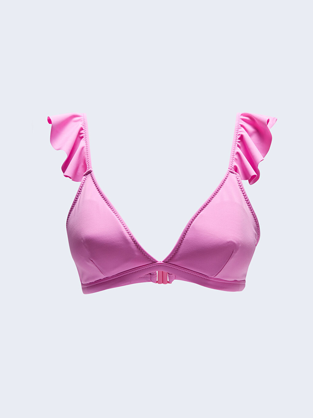 LCW DREAM Pembe Kadın Fırfır Detaylı Düz Bikini Üst