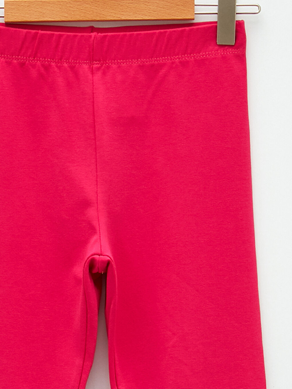 Fuşya Beli Lastikli Baskılı Pamuklu Kız Çocuk Tayt-2