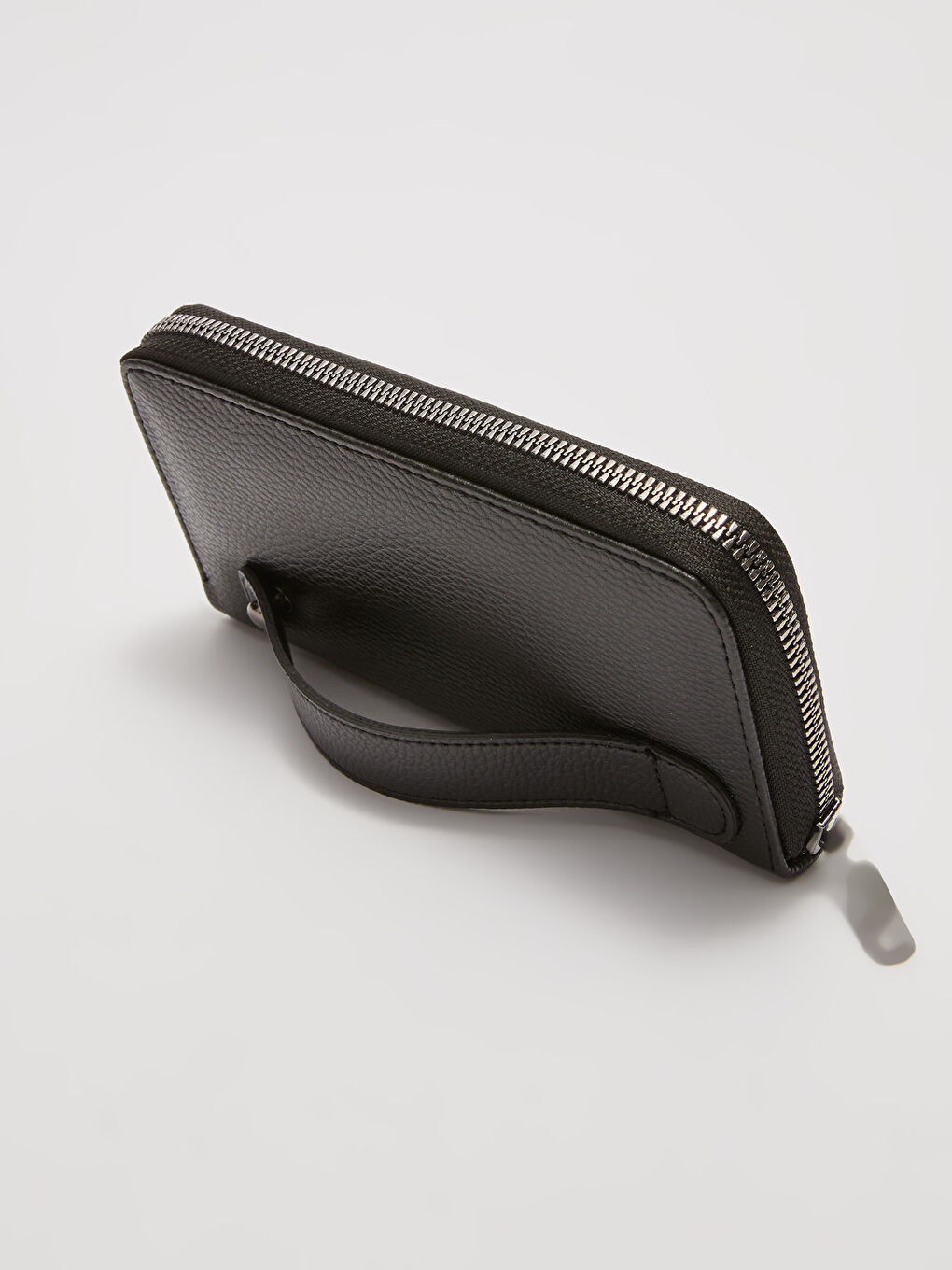 Siyah Deri Görünümlü Fermuarlı Erkek Cüzdan-2