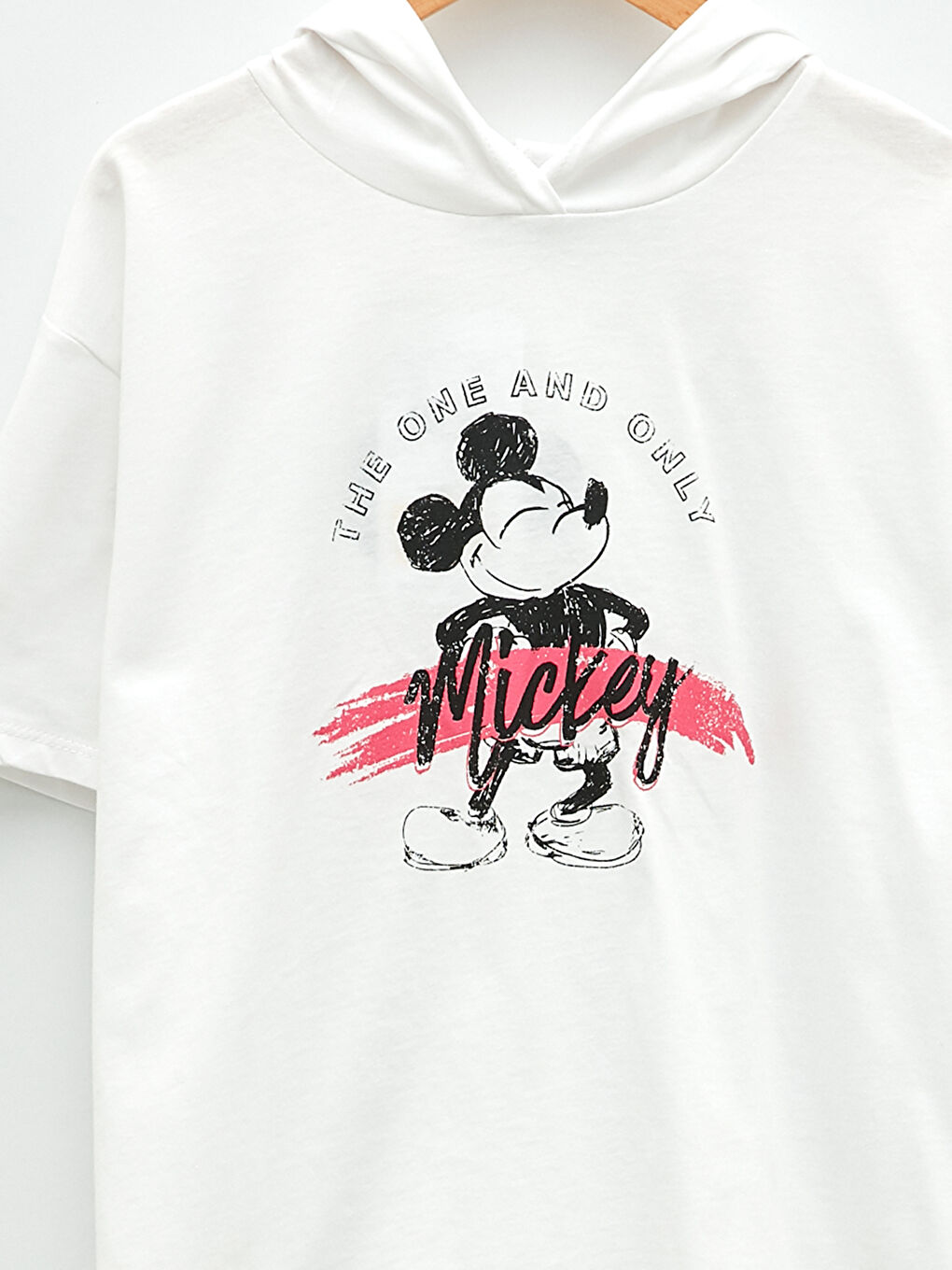 Hoodie Girl Mickey Mouse Printed Short Sleeve T-Shirt-2