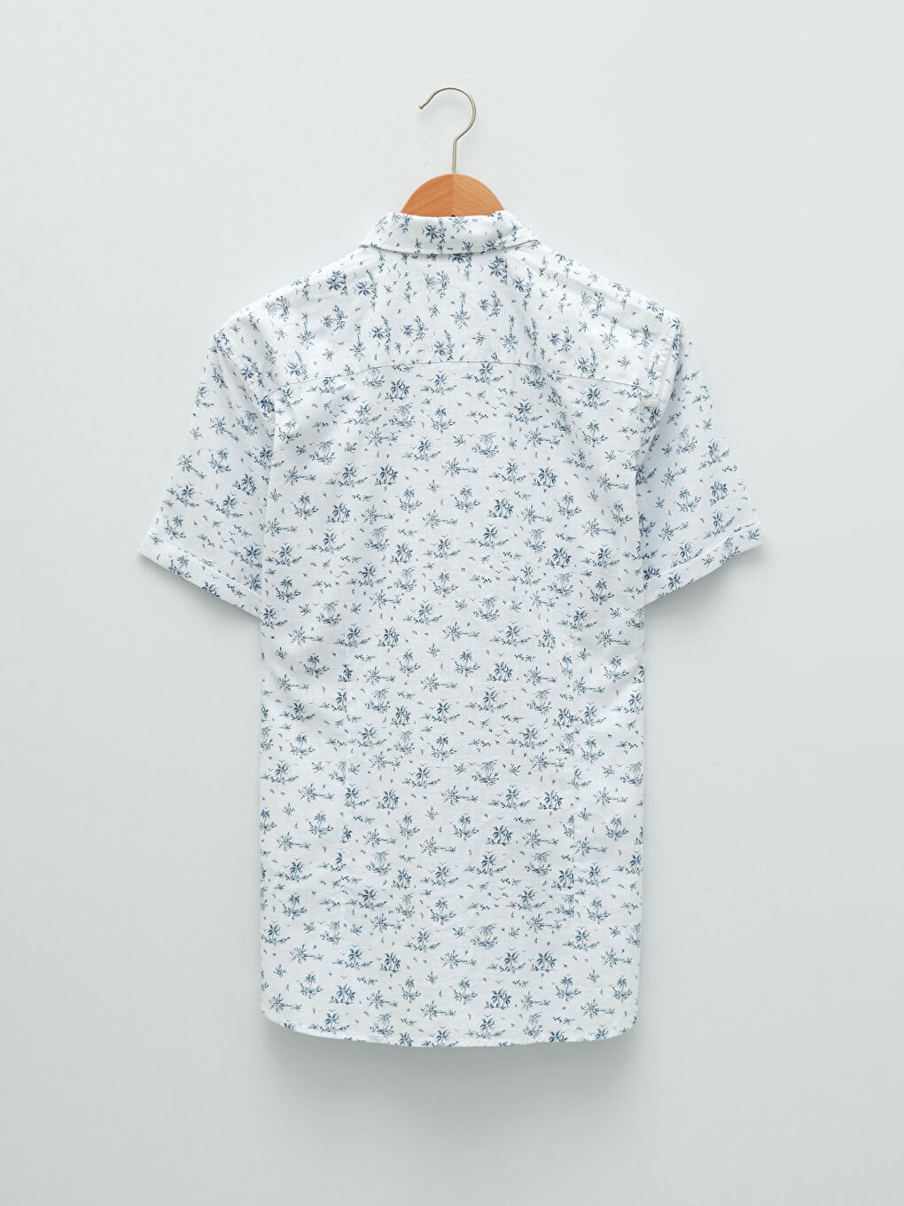 قميص رجالي ضيق بنقشة وأكمام قصيرة للرجال-6