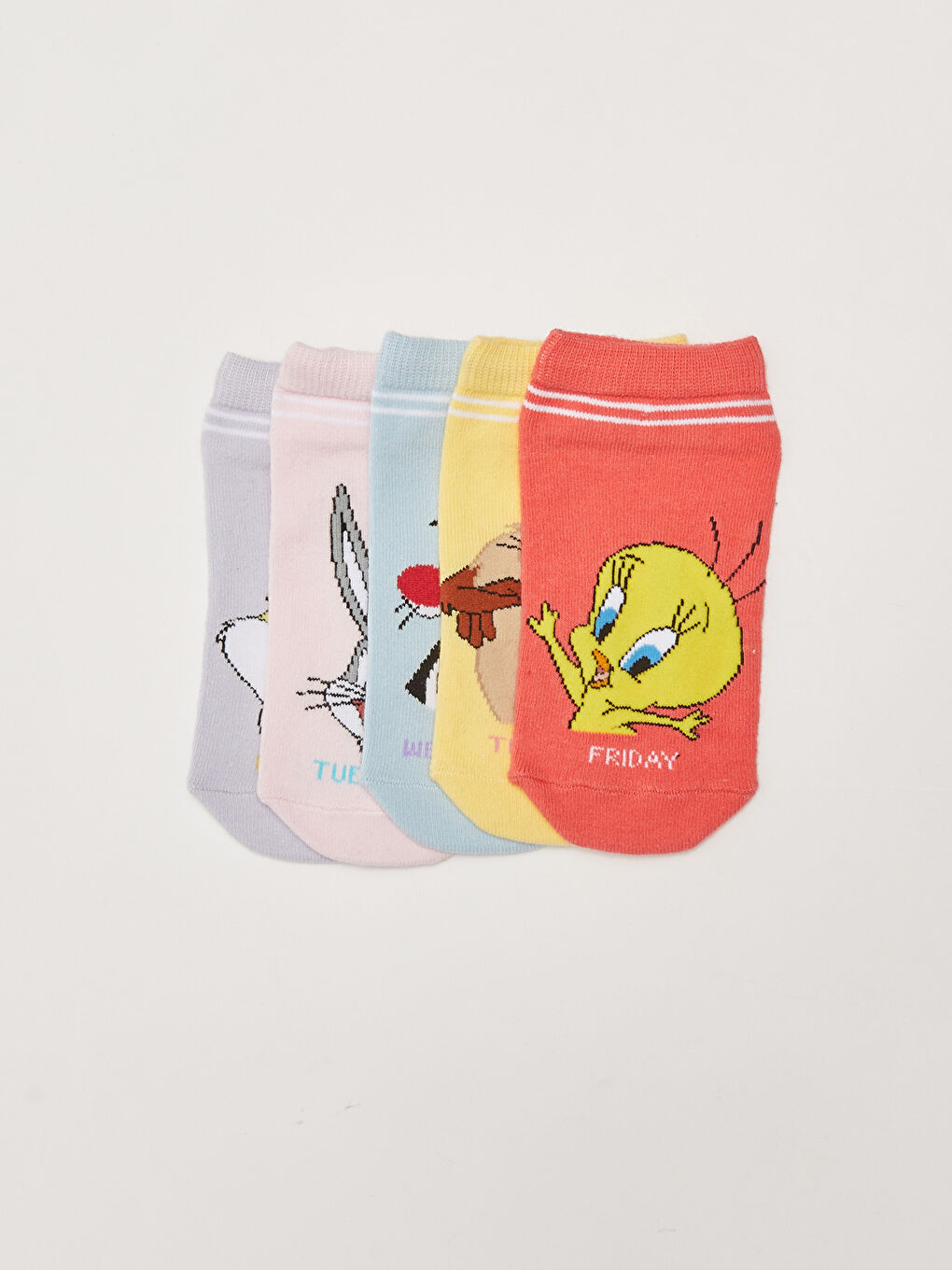 LCW Kids Chaussettes Booties Fille Imprimées Looney Tunes Lot de 5 pièces -S24093Z4-G0W