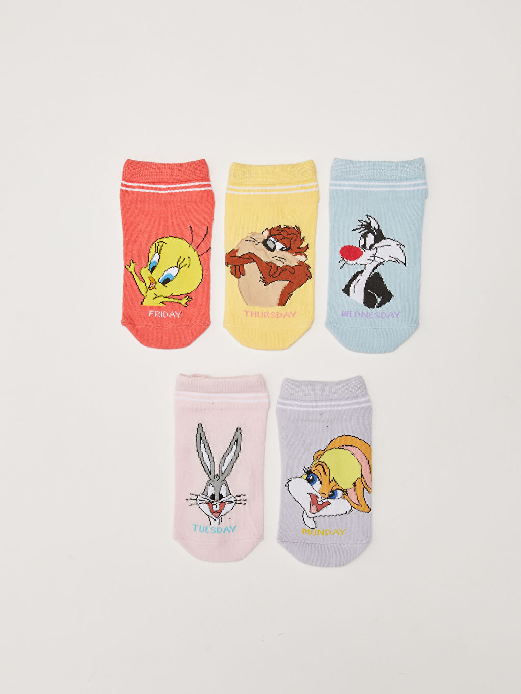 LCW Kids Chaussettes Booties Fille Imprimées Looney Tunes Lot de 5 pièces -S24093Z4-G0W