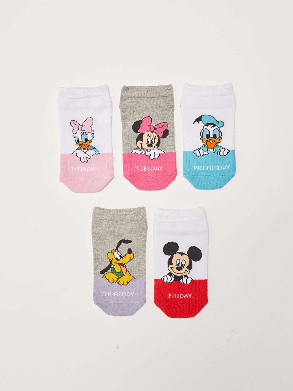 Disney Patterned Girl's Booties Socks 5 Pack-1
