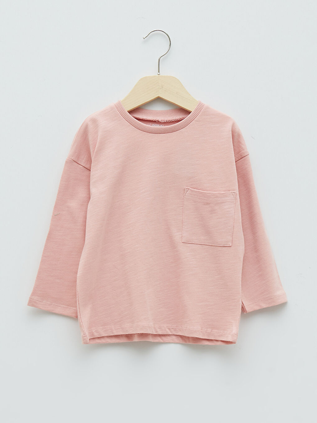 LCW baby Crew Neck Long Sleeve Basic Baby Boys' T-Shirt -S24110Z1-FKR