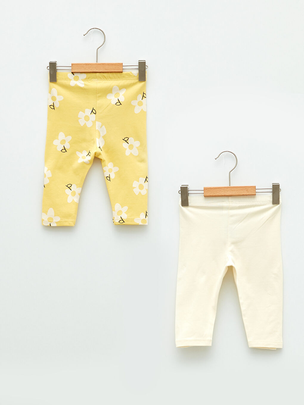 Colanți Fetițe Bebeluşi din Bumbac cu Model și Talie Elastică 2 Bucăți-1