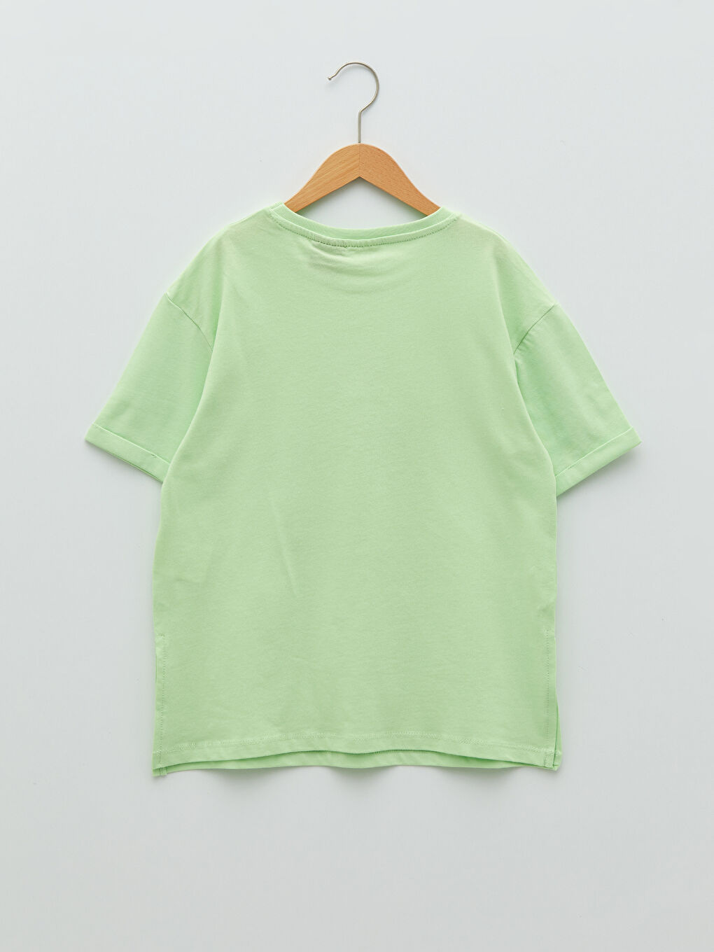 تيشيرت بناتي كم قصير مطبوع ميكي ماوس برقبة دائرية-1