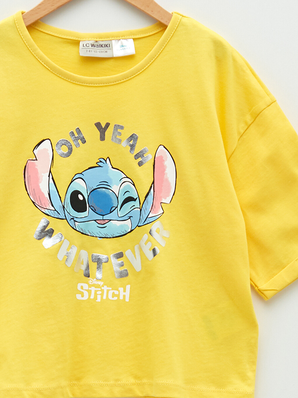 Majica sa okruglim izrezom Lilo i Stitch štampana, kratki rukav, pamučna, za devojčice-2