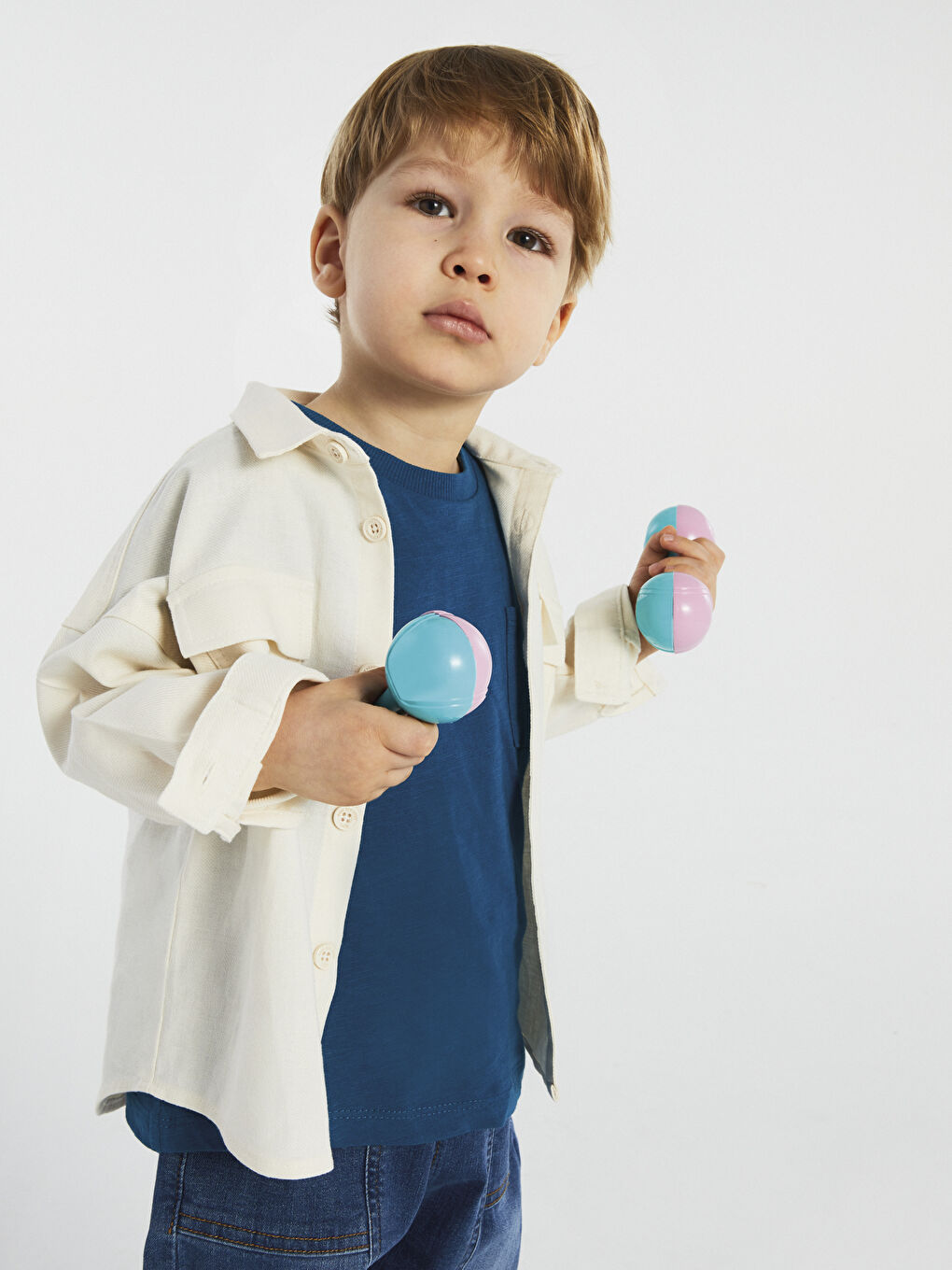 Petrol Bisiklet Yaka Kısa Kol Basic Erkek Bebek Tişört