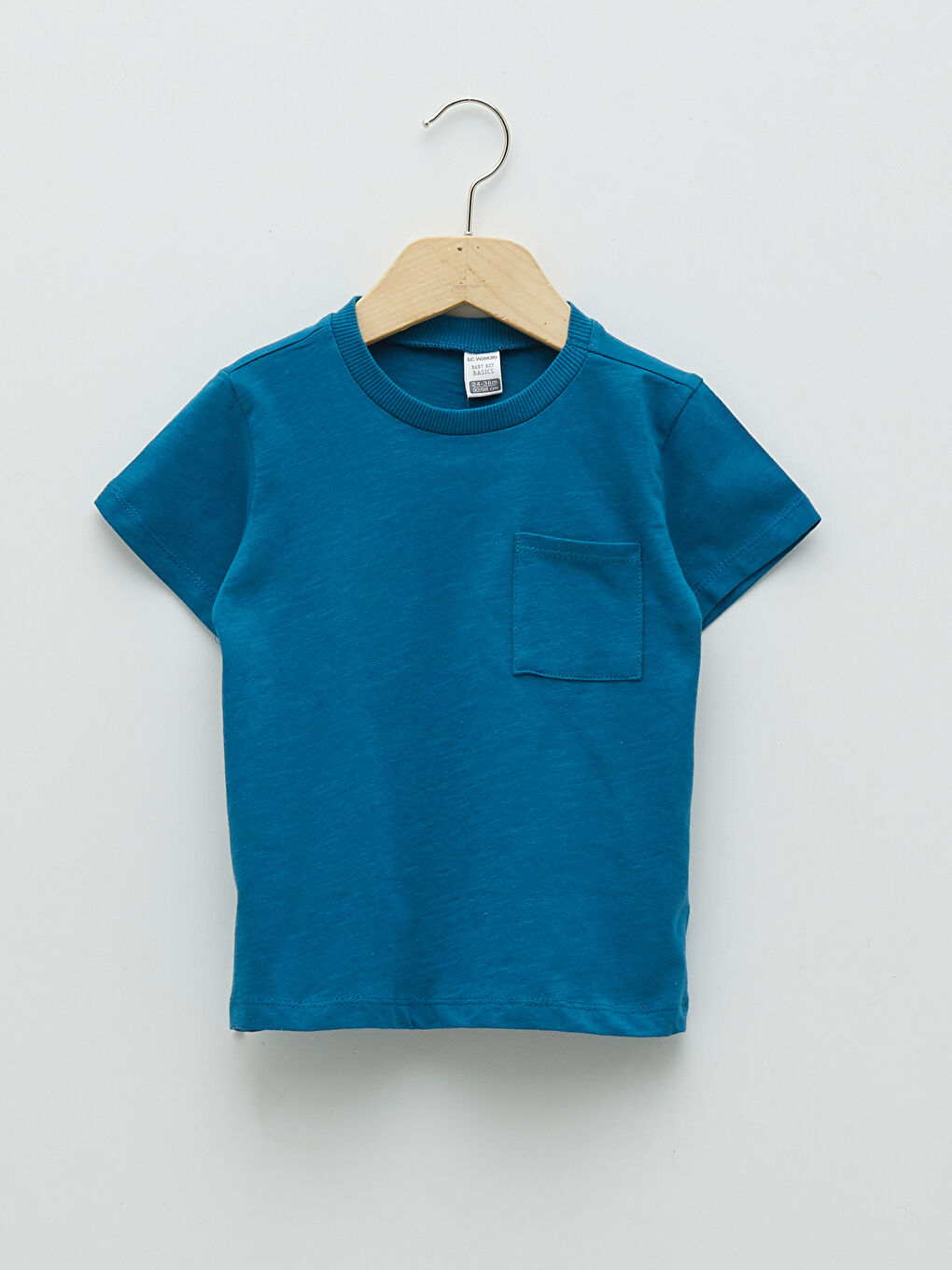 Petrol Bisiklet Yaka Kısa Kol Basic Erkek Bebek Tişört-1