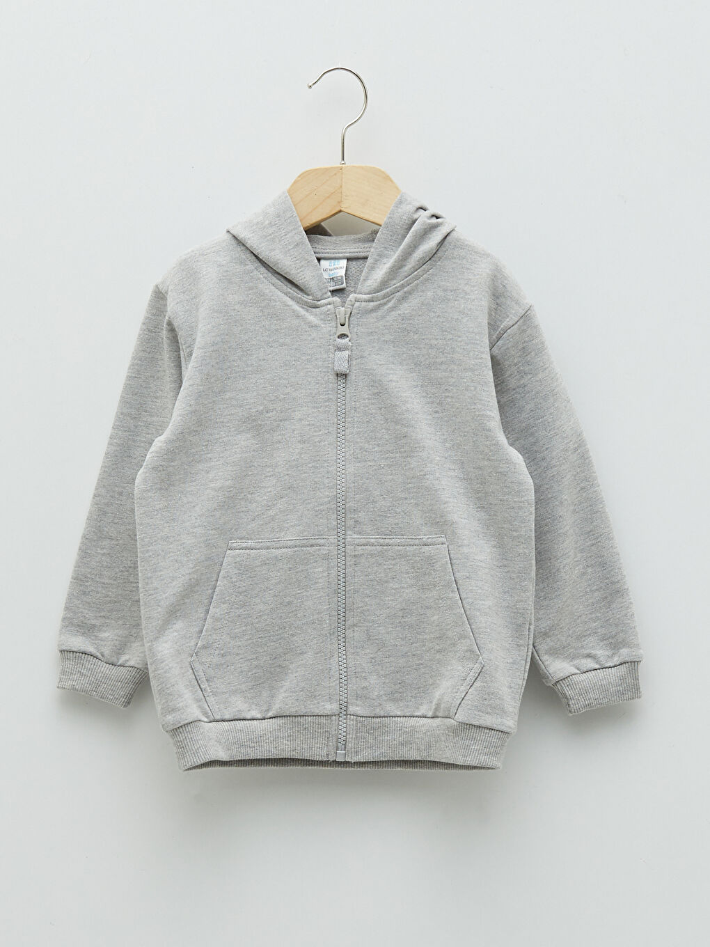 Gri Uzun Kollu Erkek Bebek Fermuarlı Sweatshirt ve Tişört 2'li Takım-2