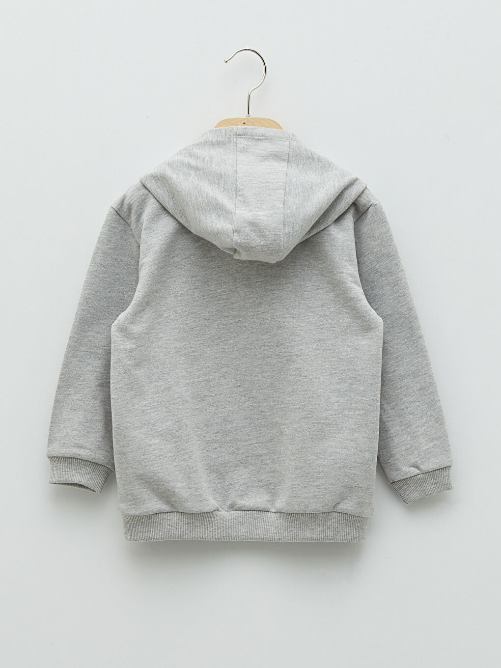 Gri Uzun Kollu Erkek Bebek Fermuarlı Sweatshirt ve Tişört 2'li Takım-4