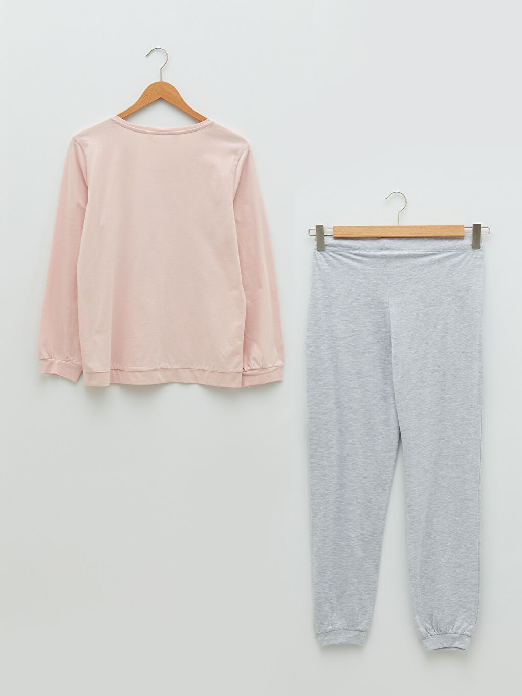 Rundhalsausschnitt Bedruckt Langarm Pyjama-Set für Damen-6