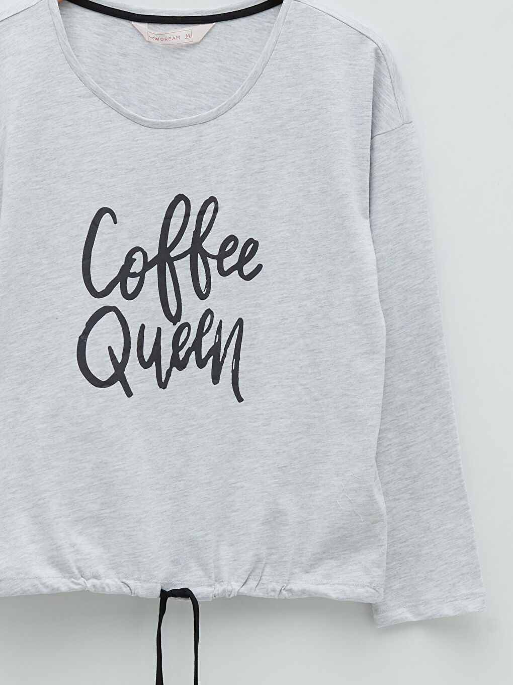 Set de pijama pentru Femei cu Guler în formă de U, Imprimat cu Litere, Mânecă lungă-7