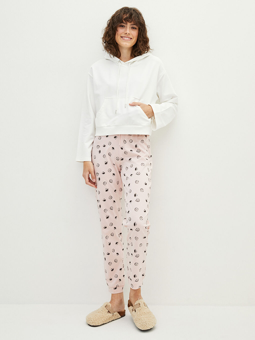 Women's Elastic Waist Printed Cotton Pajamas Bottom -S24181Z8-LSZ