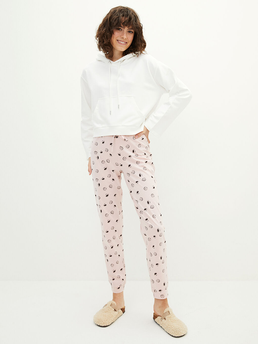 Women's Elastic Waist Printed Cotton Pajamas Bottom -S24181Z8-LSZ