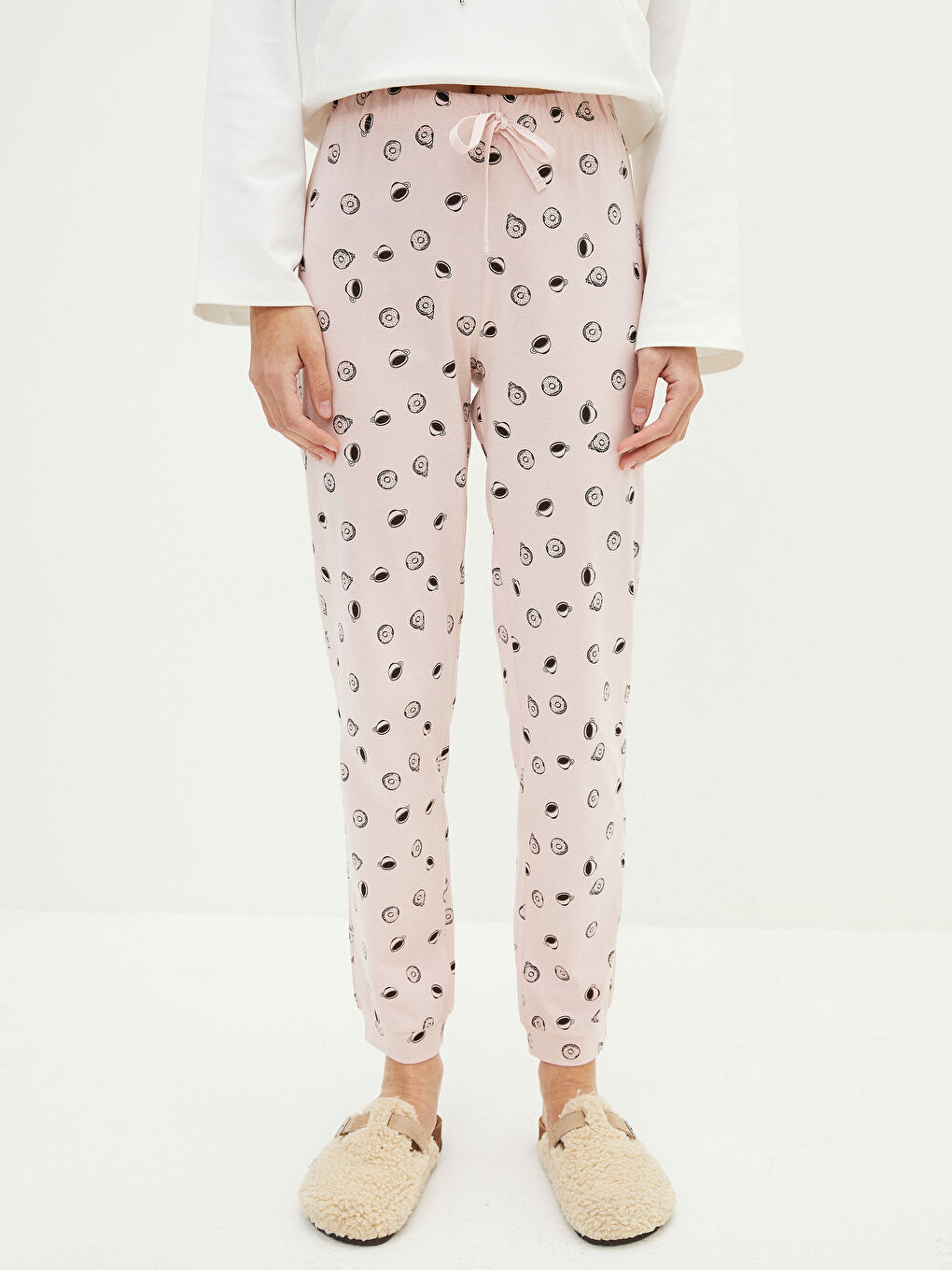 Women's Elastic Waist Printed Cotton Pajamas Bottom -S24181Z8-LSZ