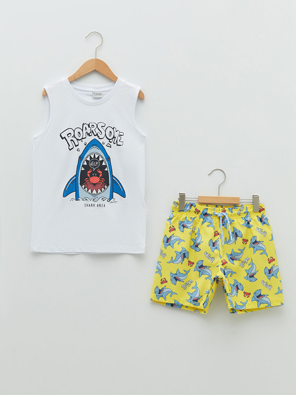 Crew Neck Boy Athlete and Marine Shorts -S24191Z4-LUA