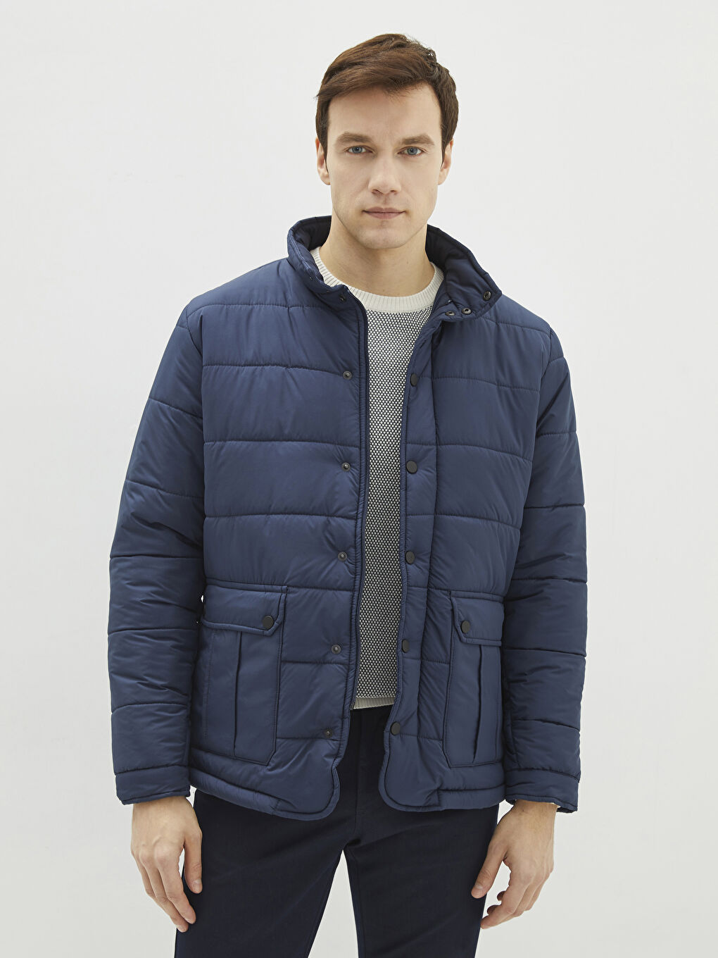 Standard Fit Funnel Neck Men's Puffer Coat