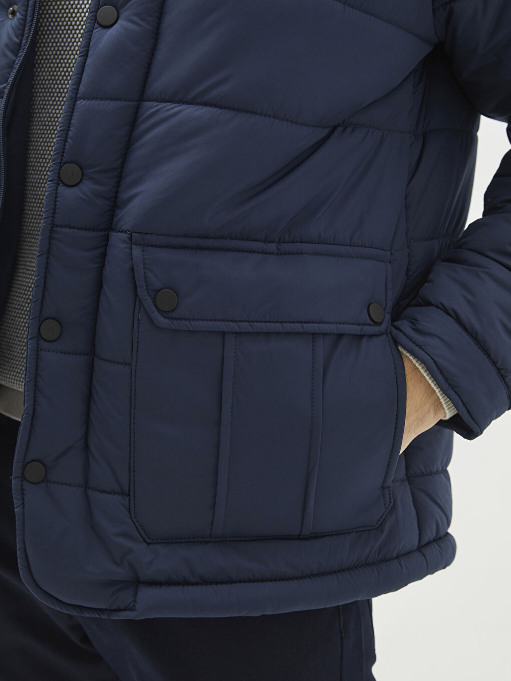 Standard Fit Funnel Neck Men's Puffer Coat-2