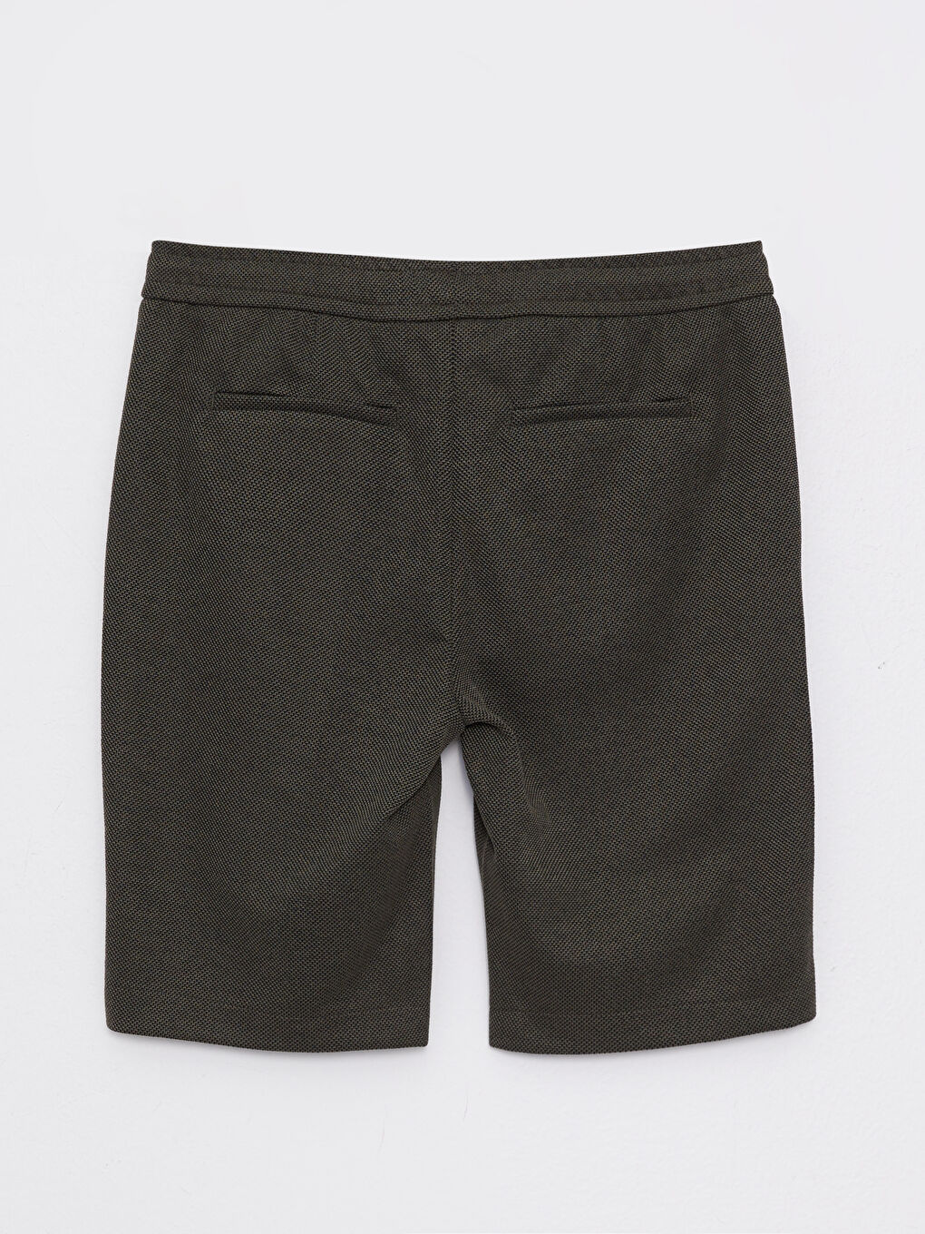 Haki Slim Fit Beli Bağlama Detaylı Erkek Şort-6