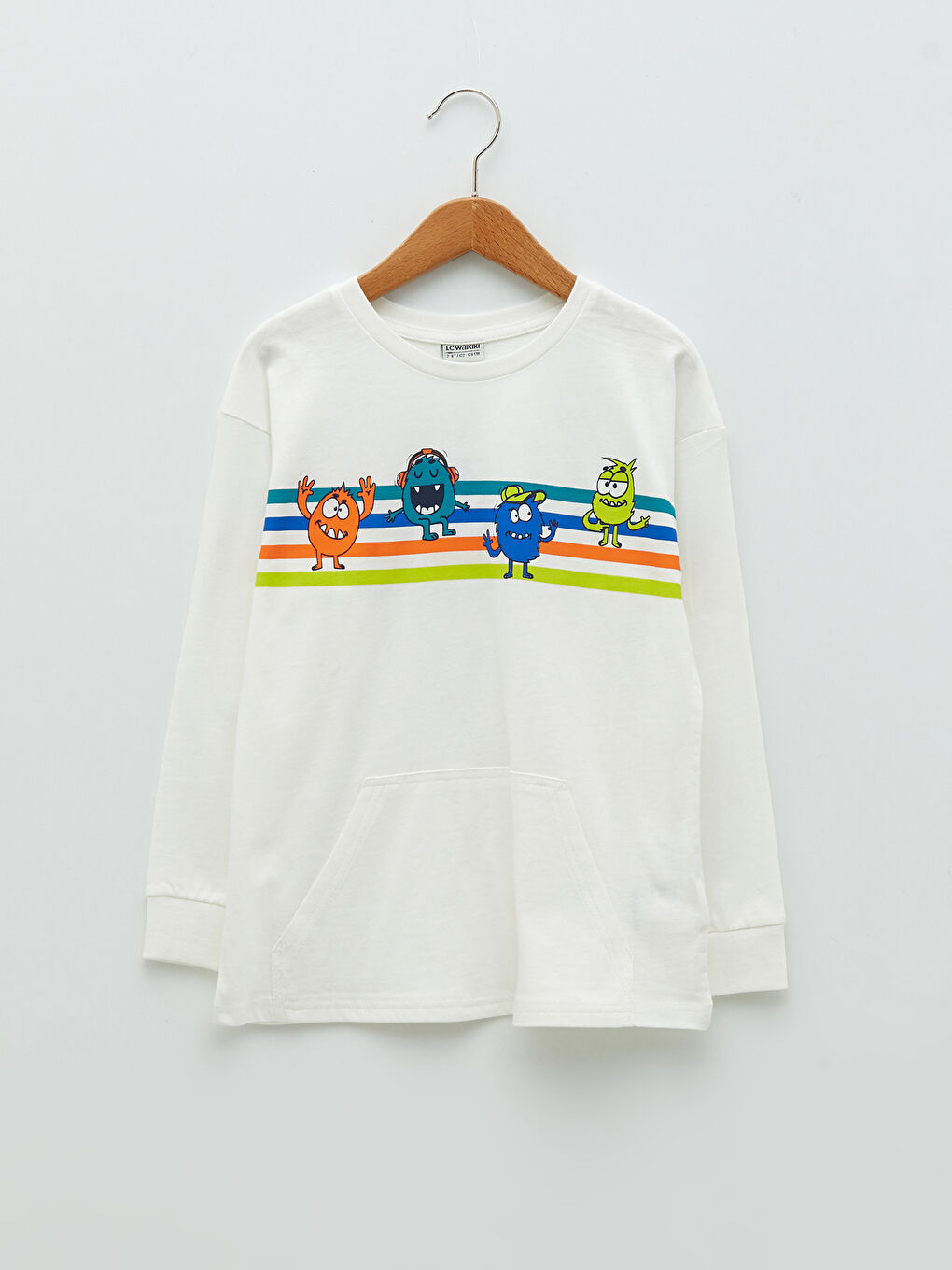 Crew Neck Printed Long Sleeve Boys' Sweatshirt