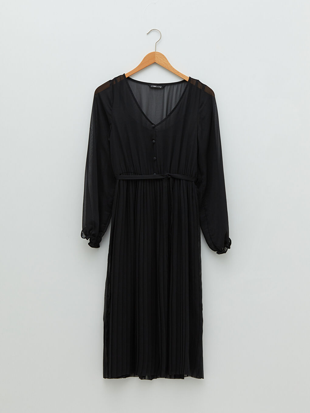 V-Neck Straight Long Sleeve A-Line Chiffon Women's Dress -S24242Z8-CVL