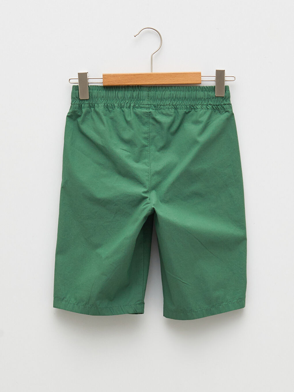 Basic Elastic Waist Poplin Boy Shorts-5