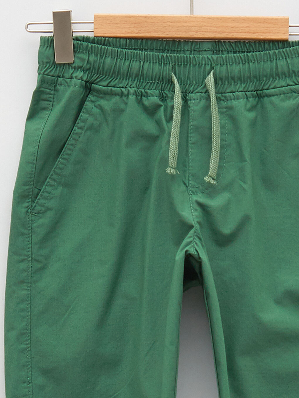 Basic Elastic Waist Poplin Boy Shorts-6