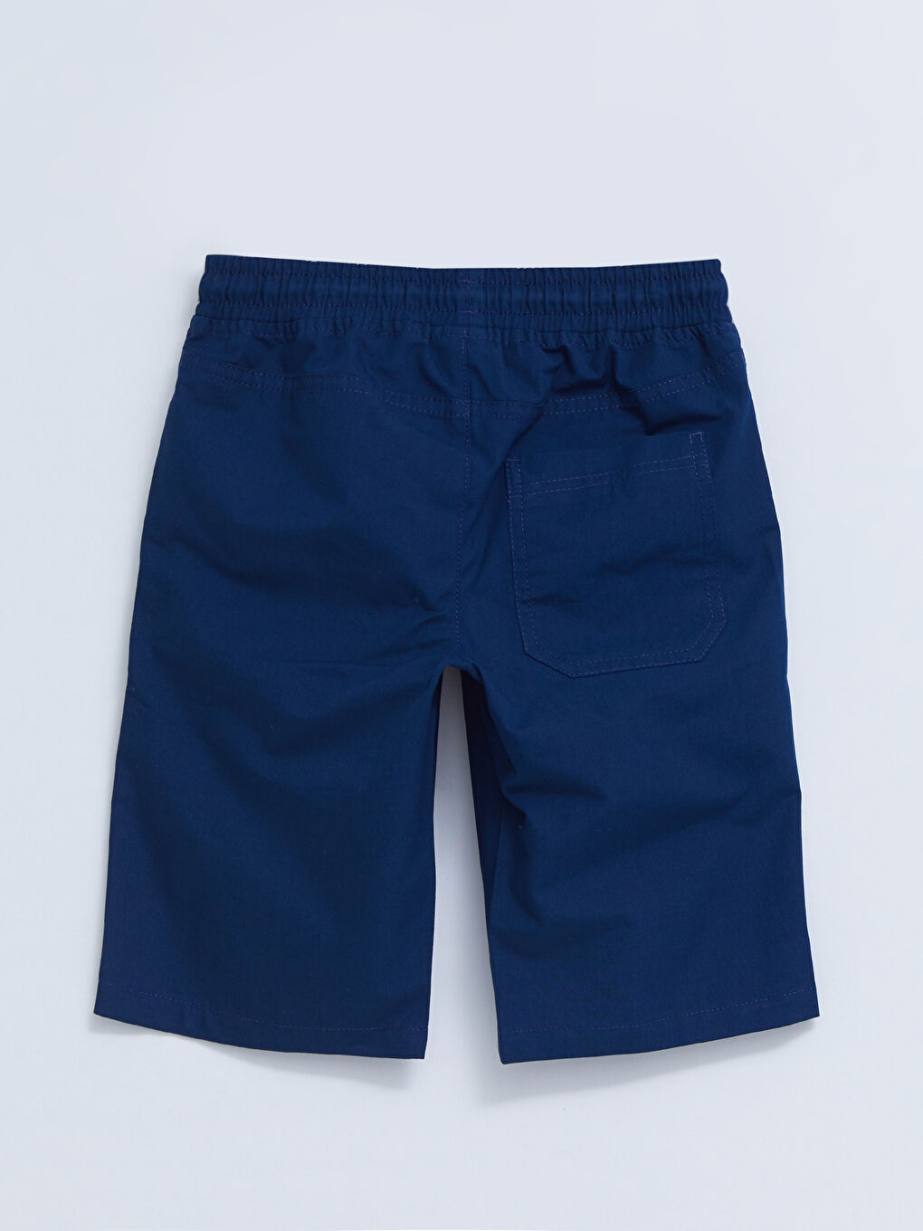 Lacivert Beli Lastikli Basic Poplin Erkek Çocuk Şort-1