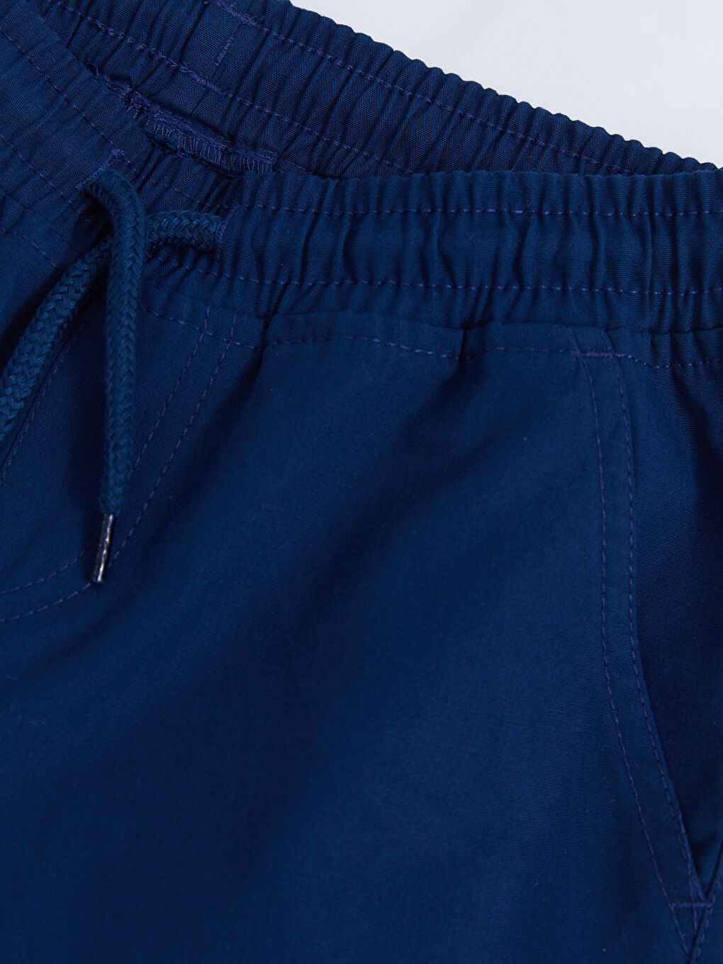 Lacivert Beli Lastikli Basic Poplin Erkek Çocuk Şort-2