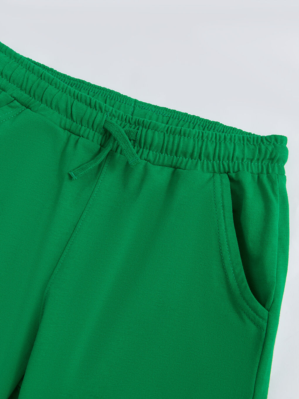 Yeşil Beli Lastikli Basic Erkek Çocuk Şort-2