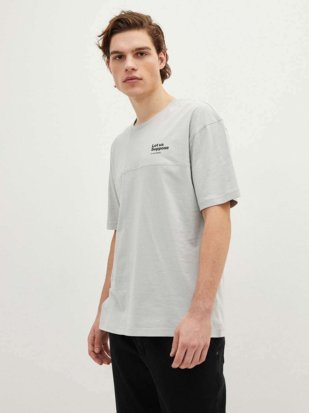 XSIDE Oversize Crew Neck Short Sleeve Printed Jersey Men's T-Shirt