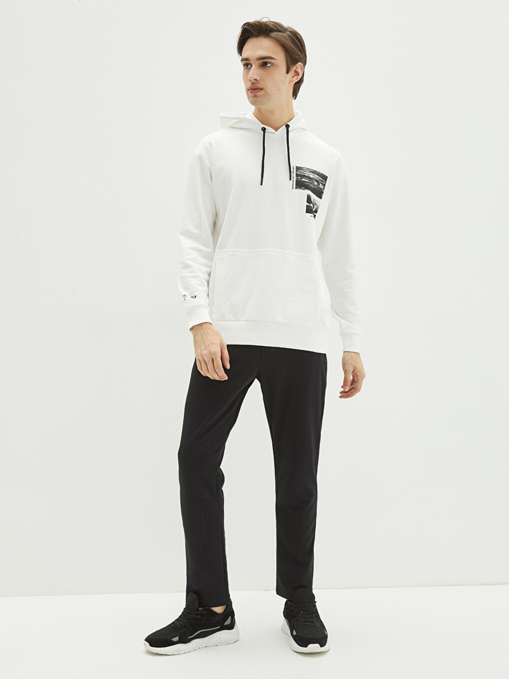 هودي كم طويل مطبوع أوفراسايز للرجال-2